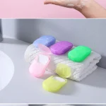 Pack of 10 Travel Soap Outdoor Portable Mini Paper Soap Paper Washing Hand Bath (Random Color)