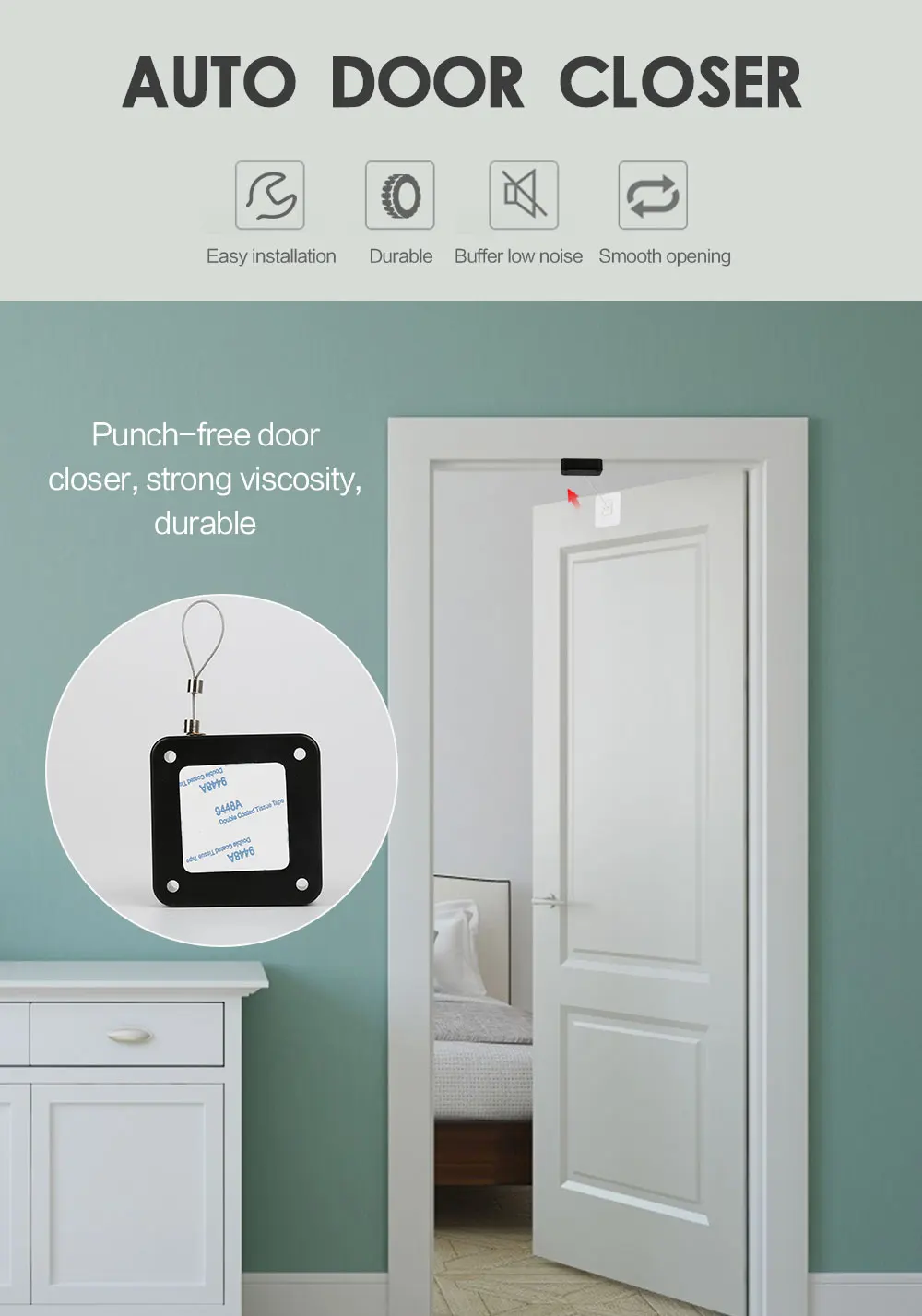 Sd722ac81fdea410bb1f3bd5b9a9a2799o-1.webp Punch-Free Automatic Sensor Door Closer (BIG SIZE) - Image 1