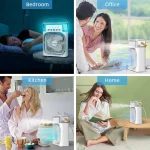 Portable Air Conditioner Fan: USB Electric Fan with LED Night Light, Fine Mist Water, and Humidifier Function | Led Night Light Water Mist (Random Color) - Image 4