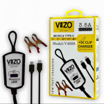 V4000 Dual Cable Clip Charger | Best Quality Type C Charger - 18W Charger - Vizo Charger | DC Clip Charger with Micro & Type-C Cable - 3.5 A - Image 2