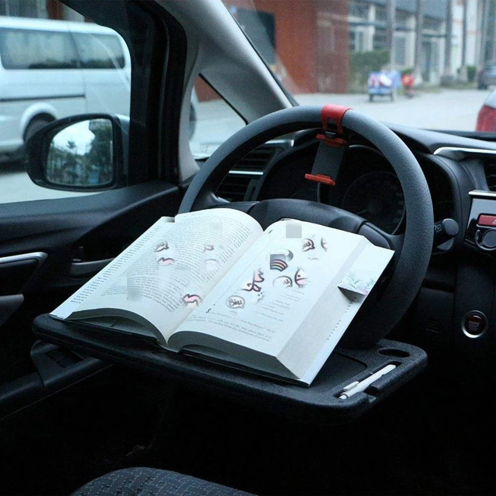 WHeel-Tray-.png Portable Car Steering Wheel Tray -Multi functional Wheel Desk for Laptop Notebook and Food Steering Wheel Tray - Image 1