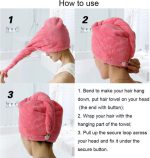 Turby Towel Bath Towels - Dry Hair Cap Super Absorbent Quick-drying Shower towel (Random color) 65 CM length - Image 4