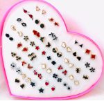 36 Pairs Of Random Beautiful Ear studs  Silicon Back  With Back Stopper - Image 4