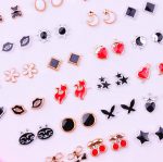 36 Pairs Of Random Beautiful Ear studs  Silicon Back  With Back Stopper