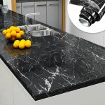 Self Adhesive Black Marble Sheet for Kitchen / Waterproof Anti Oil & Heat Resistant Wallpaper Sheet (Black) - Image 2