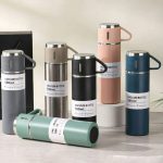 STAINLESS STEEL VACUUM FLASK SET, 500ML WITH 2CUPS (random color) - Image 3