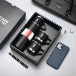 STAINLESS STEEL VACUUM FLASK SET, 500ML WITH 2CUPS (random color) - Image 4