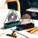 Mosquito Coil Holder Incense Burner Decorative Ornament Craft Triangle (Black) - Image 2