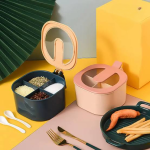 Combo Deal - 4 Section Spice Container Box & Multi-function Spit Bone 10 Plate Set Kitchen Storage Organizer (Random color) - Image 2