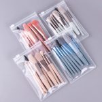 8pcs Travel Makeup Brush Kit Mini Cosmetic Brush for Face Foundation Blush Eye Shadow Wooden Handle (random color) - Image 3