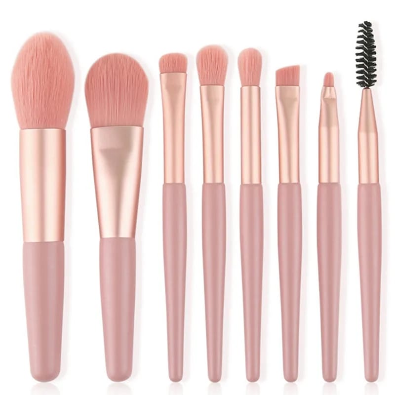 WhatsApp-Image-2023-12-07-at-6.11.56-PM-2.jpeg 8pcs Travel Makeup Brush Kit Mini Cosmetic Brush for Face Foundation Blush Eye Shadow Wooden Handle (random color) - Image 1