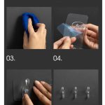 (Pack of 3 6 Row Transparent Wall Hooks Self Adhesive Clothes Coat Door Hanger Towel Key Holder Bathroom Kitchen Storage Sticker Hook