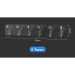 6 Row Transparent Wall Hooks Self Adhesive Clothes Coat Door Hanger Towel Key Holder Bathroom Kitchen Storage Sticker Hook - Image 2