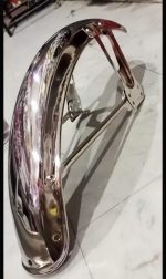 Front Cut Mudguard for 70cc and 125cc cafe racer bikes | Chrome Mudguard metal quality - Image 2