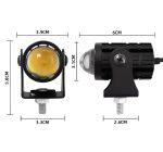 (2pcs) New Mini Driving Fog Light for All Motorcycle, Cars, Jeep(2pcs) Dual Function White-Yellow Lens Projectors Auxiliary Light 20w free button - Image 2