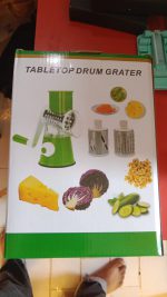 Multifunctional Manual Vegetable TABLE TOP DRUM  Cutter Slicer ( Random Color ) - Image 4
