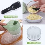 4 in 1 Handheld Electric Vegetable Cutter Wireless Food Processor for Garlic Pepper Chili Onion Celery Ginger Meat with Brush(random color ) - Image 2