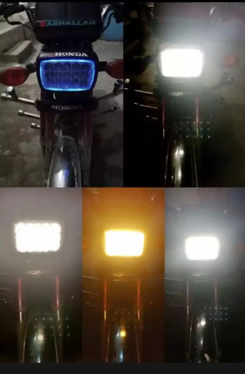 WhatsApp-Image-2024-04-20-at-6.37.43-PM-1.jpeg 5 function led headlight 15 led white and Fog light high beam 15 led fog bike headlight for 70 & 125/All functions led light - Image 1