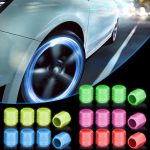PACK OF TWO Glow in The Dark Tire Valve Caps Fluorescent Stem Car Universal Air Cap Auto Covers Cars Motorcycles SUV Trucks Bikes Accessories ( Random Colors ) - Image 2