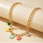 Elegant Multi Color Butterfly Chain Material Alloy /Beautiful Chain Necklace with Butterfly charms (Random Colors) - Image 2