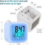 Creative Alarm Clock Sublimation LED Digital Clock 7 Color Changing Light Night Glowing Kids Desk Clock - Image 2