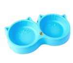 Cat Shaped Double food bowl Pet Plastic food bowl (Random Color) - Image 5