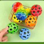 pack of 2 High Resilience Hole Ball Soft Bouncy Ball Anti-fall Moon Shape Porous Bouncy Ball Kids Indoor Outdoor Balls High Bouncing Moon Stress Ball (random color) - Image 3