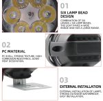 2PCS Work Lights 6 LED Motorcycle Headlight Spot Light Waterproof Super Bright Auxiliary Scooters Universal 12v Led Bar - Image 4