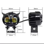 2 Pcs OWL Shape Fog Yellow-White & Flash light Low & High Beam Owl Plastic Body Spot Light for All Cars And Bikes 9V-60V 40W - Image 3