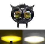 2 Pcs OWL Shape Fog Yellow-White & Flash light Low & High Beam Owl Plastic Body Spot Light for All Cars And Bikes 9V-60V 40W - Image 4
