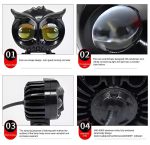 2 Pcs OWL Shape Fog Yellow-White & Flash light Low & High Beam Owl Plastic Body Spot Light for All Cars And Bikes 9V-60V 40W - Image 2
