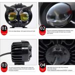 OWL Shape Fog Flash light Low & High Beam Owl Metal Body Spot Light for All Cars And Bikes (1pc)