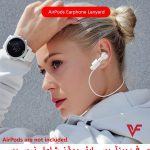 (Combo deal  1 Black x 1 White ) Anti Lost Silicone Earphone Rope Holder Cable For AirPods Strap Wireless Bluetooth Headphone Neck Strap Cord String 55CM