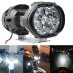 2 pcs Motorcycle Headlights plus switch LED White Super Bright 6LED Working Front Light Motorbike Fog Lamp 1600LM Scooters Spotlight - Image 2