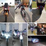2 pcs Motorcycle Headlights plus switch LED White Super Bright 6LED Working Front Light Motorbike Fog Lamp 1600LM Scooters Spotlight