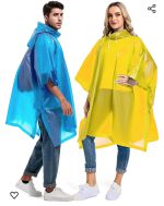 Rain Ponchos for Adults Reusable - Raincoats Survival Emergency Heavy Duty Rain Coat with Drawstring Hood (Random colors) - Image 2