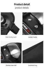 Motorcycle Elbow Pads for Men Stainless Steel Off-road Locomotive Protective Gear Anti-fall Riding Equipment (4 pcs)