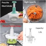 Manual Hand Push Chopper | Multi-functional Vegetable Meat Grinder, Grater, Chopper - 1.5 Liter (Random Color) - Image 5