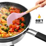 12 Pcs Silicone Cooking Utensils Kitchen Utensil Set | Heat Resistant Kitchen Non toxic Spatula Set with Turner Tongs,Spoon,Brush,Whisk-Wooden Handle - Random Color - Image 5