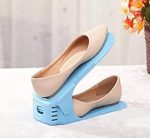 Pack of 2 Double Layer Adjustable Shoe Bracket Storage Shoe Rack | 2 In 1 Foldable Shoe Holder Space Saving (Random color) - Image 2