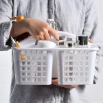 Plastic Bathroom Basket Kitchen Sink Basket Shower Caddy Basket with Compartments,(random color ) - Image 5