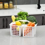 Plastic Bathroom Basket Kitchen Sink Basket Shower Caddy Basket with Compartments,(random color ) - Image 2