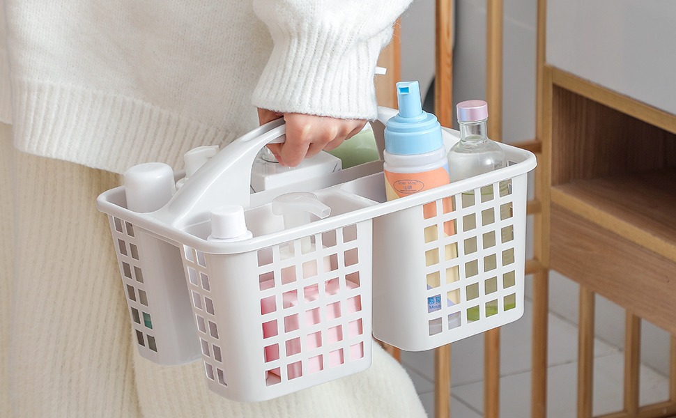 WhatsApp-Image-2024-09-10-at-10.51.12-PM.jpeg Plastic Bathroom Basket Kitchen Sink Basket Shower Caddy Basket with Compartments,(random color ) - Image 1