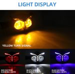 Pack of 2 pcs Owl Style Dual Color Motorcycle Driving Headlight, Turn Signals Light, Fog Lamp for all bikes (Random Color) - Image 2