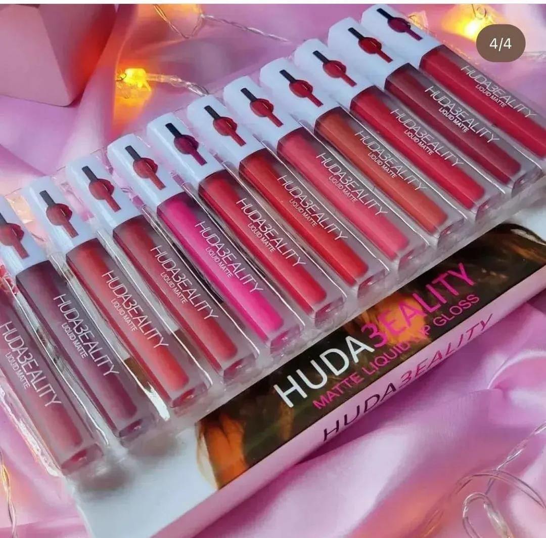 WhatsApp-Image-2024-09-25-at-4.22.40-PM-1.jpeg Pack Of 12 Multicolor Lip Gloss Huda Beauty For Girls And Women - Image 1