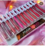 Pack Of 12 Multicolor Lip Gloss Huda Beauty For Girls And Women - Image 2