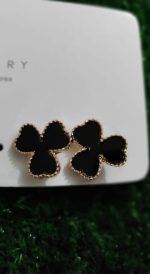1 Pair Black  Mini hearts trending earrings - Image 2