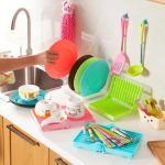 Small Kitchen Foldable Dish Plate Drying Rack | Multipurpose Space Saving Storage Organizer Plastic Rack (Random color) - Image 2