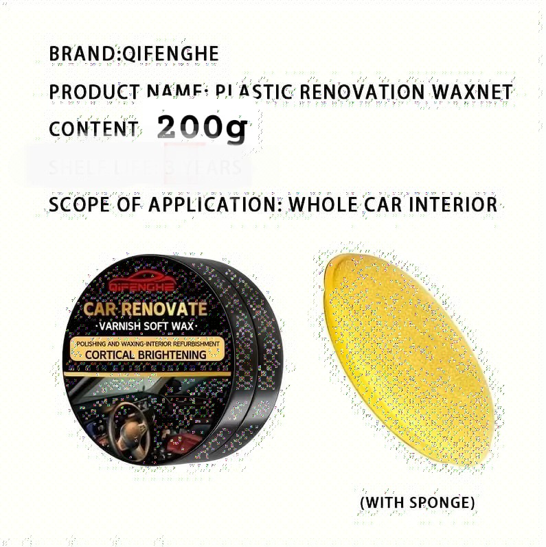 WhatsApp-Image-2024-10-09-at-9.50.23-PM-1.jpeg QIFENGHE Car Plastic Restorer - Auto Interior & Panel Renewal Wax Coating Agent Car Wax Car Wax Polish 200gm + sponge - Image 1