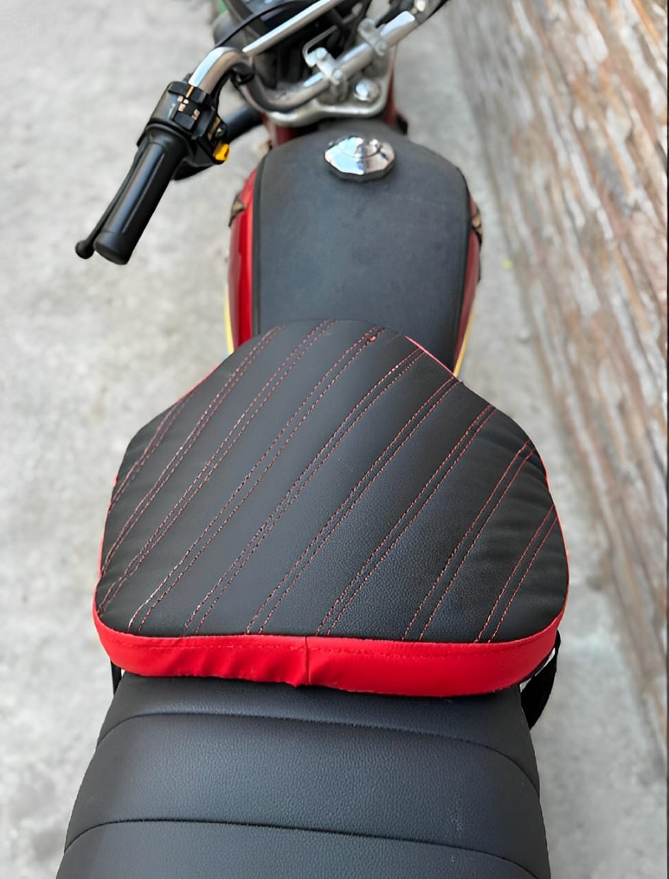 WhatsApp-Image-2024-10-19-at-10.32.35-AM-1.jpeg Double Stitch Water Proof Bike Seat Cushion /Motorcycle Seat Cover / Motor Bike Long Route Cushion Long Travel Seat Comfortable (Molty Foam 1inch) - Image 1